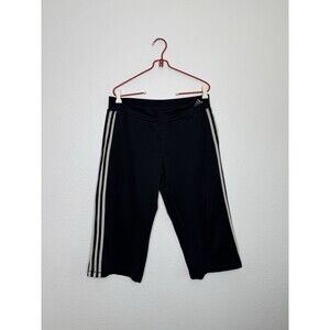 VTG Y2K Adidas Women’s Size 32 Black White 3 Stripe Capri Crop Pants See Pics